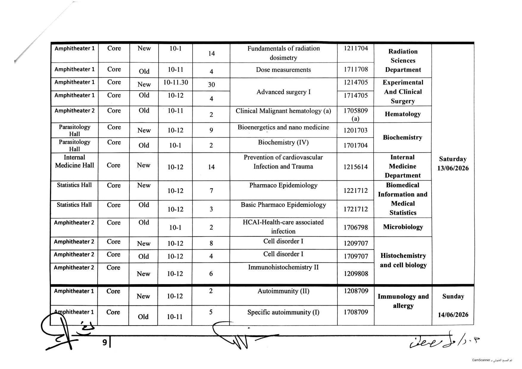 جدول امتحانات ربيع 2026 conv 0